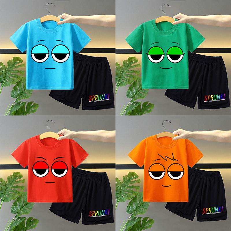 Summer Clothing Girl - Sprunki 2pcs T-shirt and Shorts Set