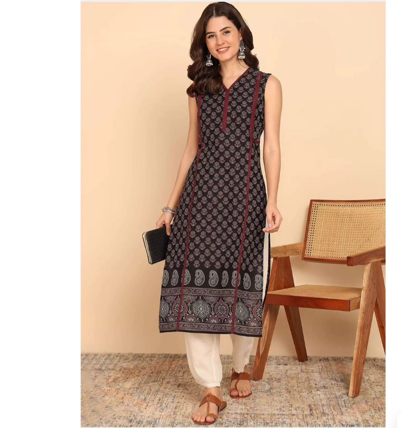 Summer Clothing Pakistan - Indian ethnic style printed pure cotton
