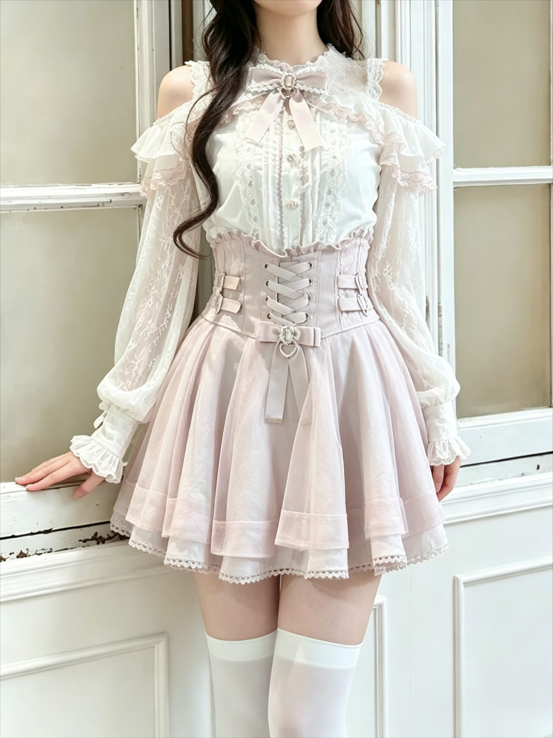 Summer Japanese Clothing - Japanese Sweet Lolita Women Bowknot Ruffle