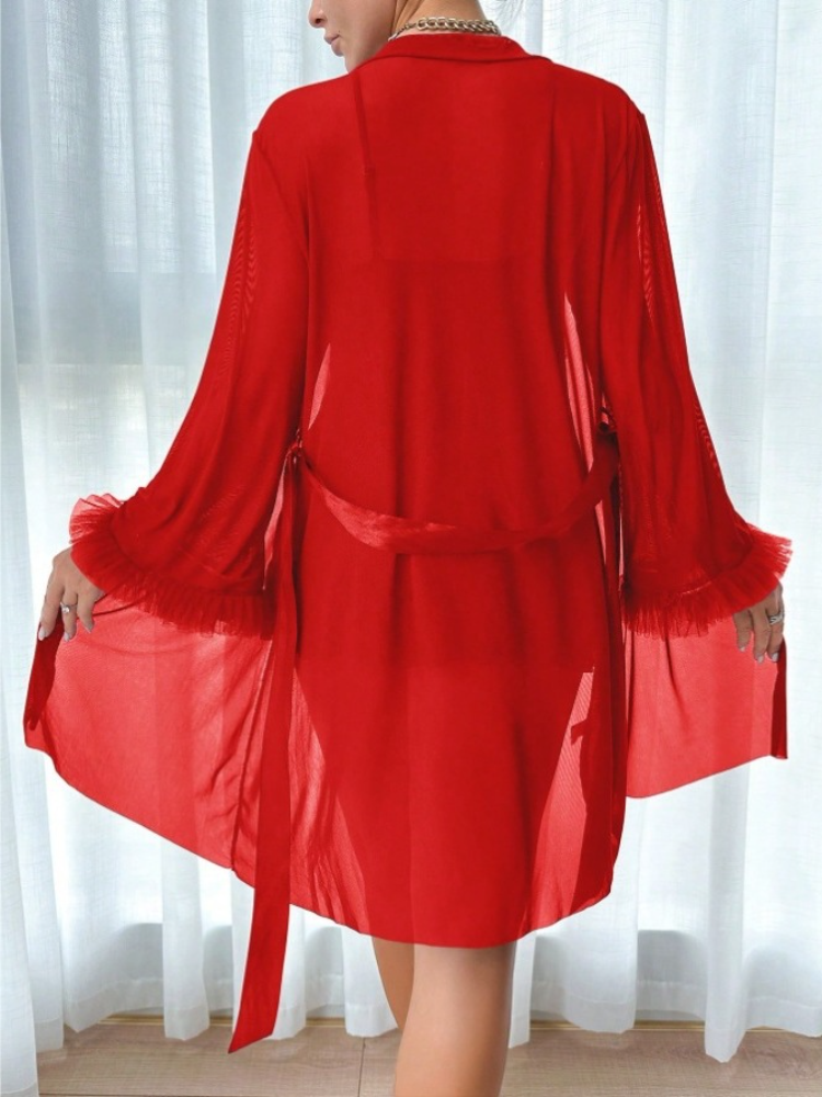 Women 3 Piece Red Sexy Lace Ro - Summer Clothing Ladies recensie en prijs
