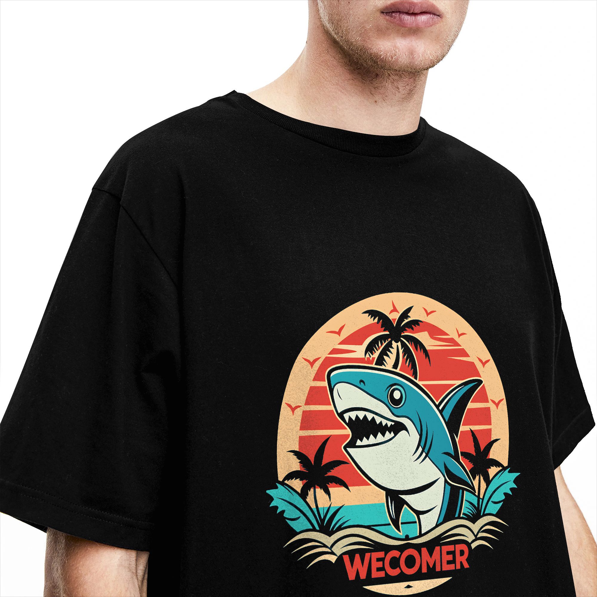Men's T Shirt Retro Shark Clip - Summer Clothing Clipart recensie en prijs
