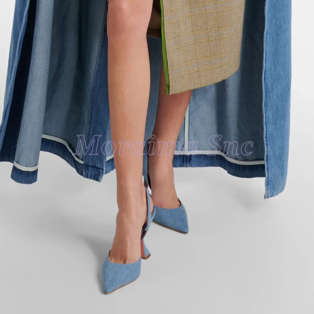 Denim Pointed Toe Sandals Wine - Summer Clothing Ladies recensie en prijs