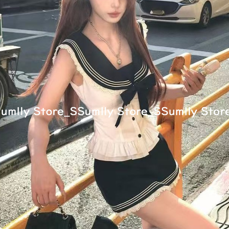College Style Bow Sweet 2 Piec - Summer Japanese Clothing recensie en prijs