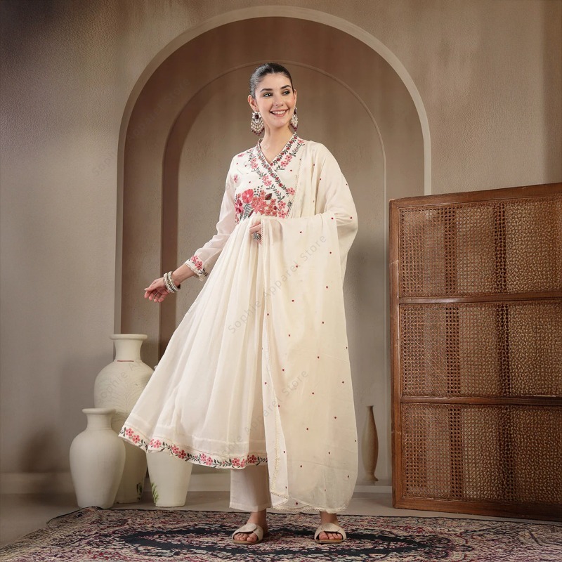 White Cotton Anarkali Kurti Se - Summer Clothing Pakistan recensie en prijs