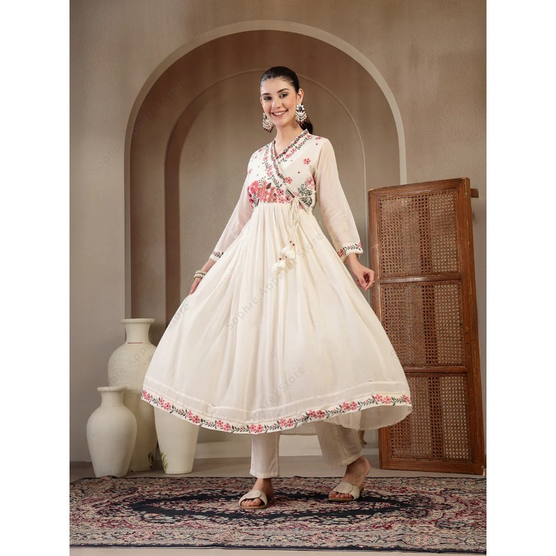 White Cotton Anarkali Kurti Se - Summer Clothing Pakistan recensie en prijs