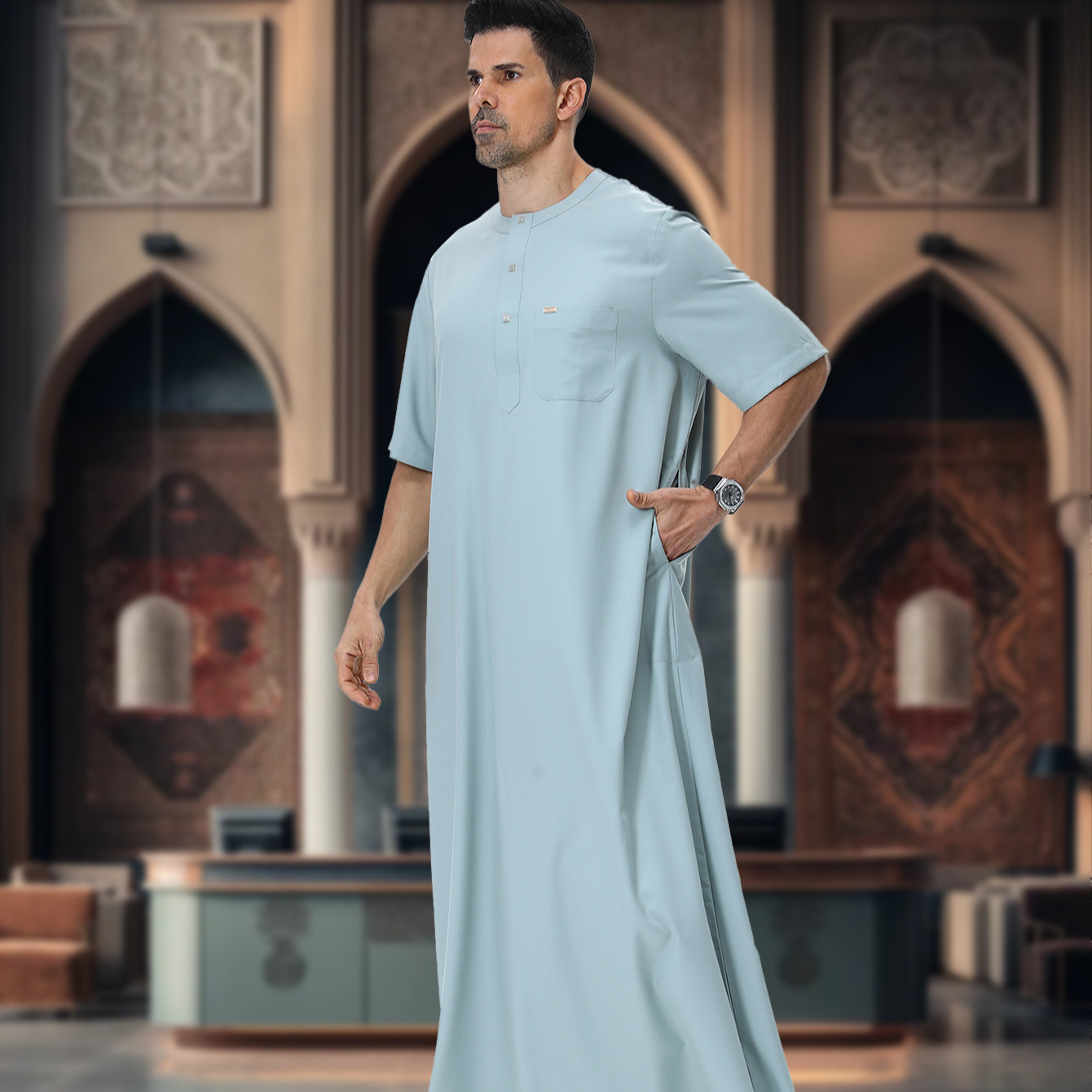 Muslim Men Abaya Kaftan Pakist - Summer Clothing Pakistan recensie en prijs