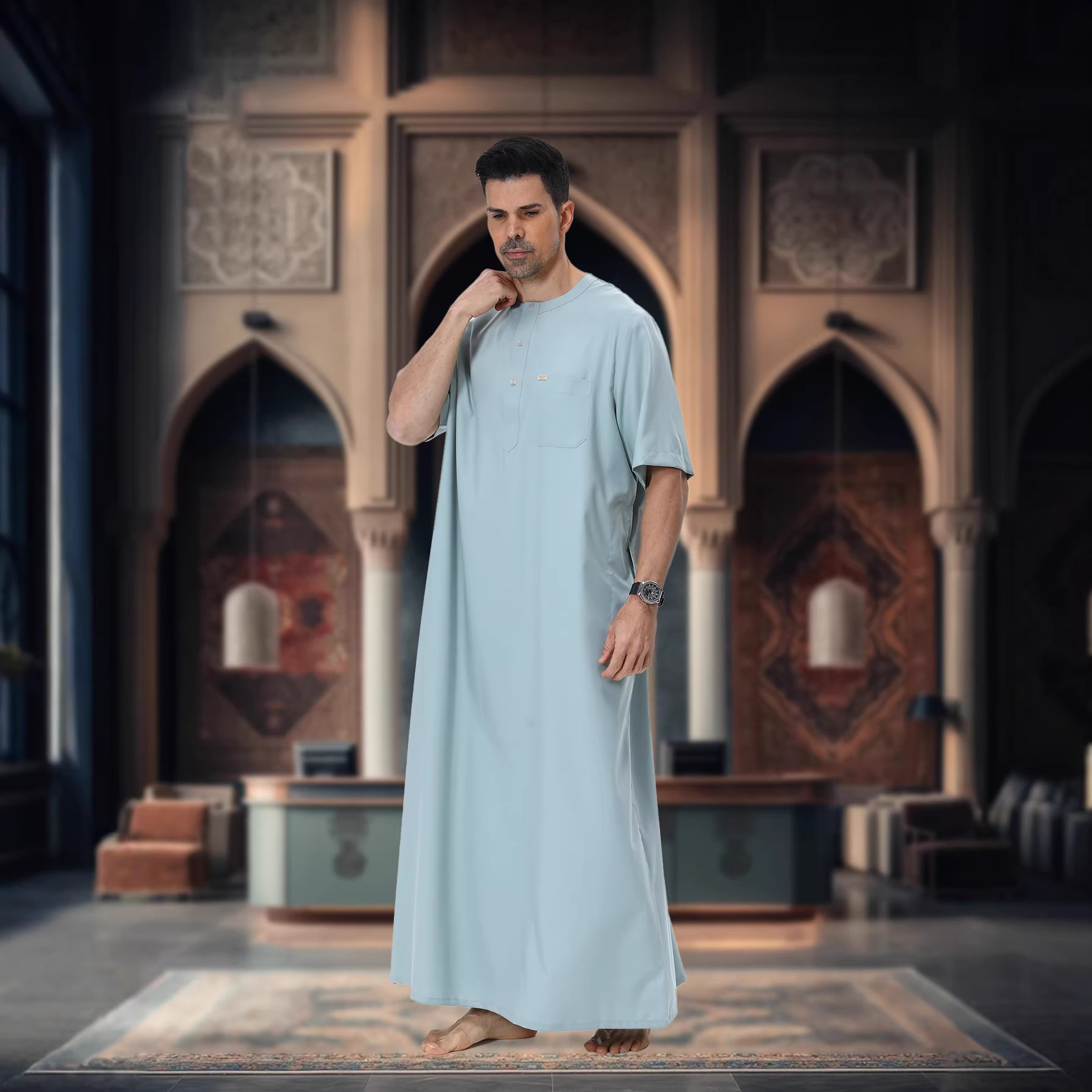 Muslim Men Abaya Kaftan Pakist - Summer Clothing Pakistan recensie en prijs