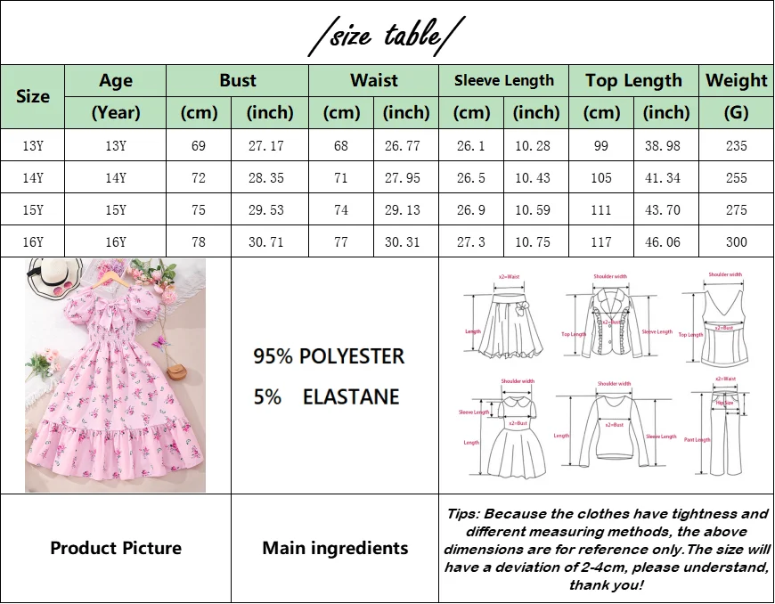 Teen Girl Floral Long Dress Su - Summer Clothing Teen Girls recensie en prijs