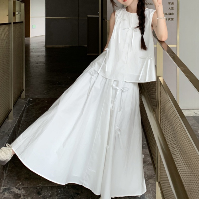 White Dress Sets for Women Bow - Summer Clothing Girl recensie en prijs